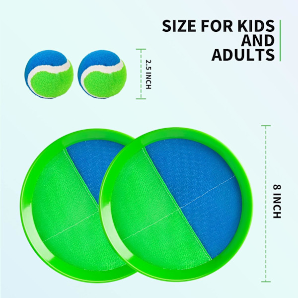 Strandleksaker, utomhuslek, kasta och fånga-spel, barnens slagträ och fångst-set, trädgårdsspel för familjesammankomster, blått och grönt Green/Blue