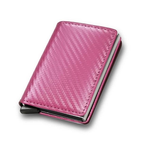 RFID-korthållare i aluminium, rosa