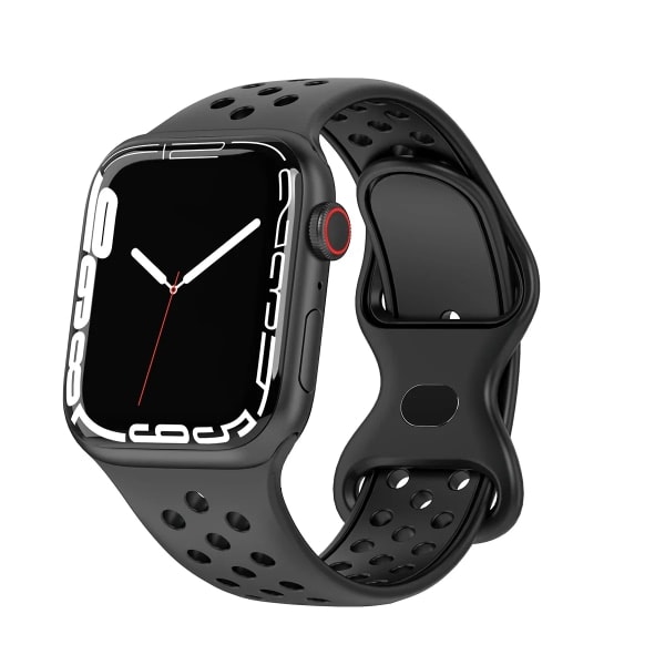 Apple Watch-armband 49 mm 44 mm 45 mm 42 mm 41 mm 38 mm 40 mm silikon sportarmband iwatch 8 SE 7 6 5 Ultra 49 mm svart 38 40 41 mm Black 38 40 41mm