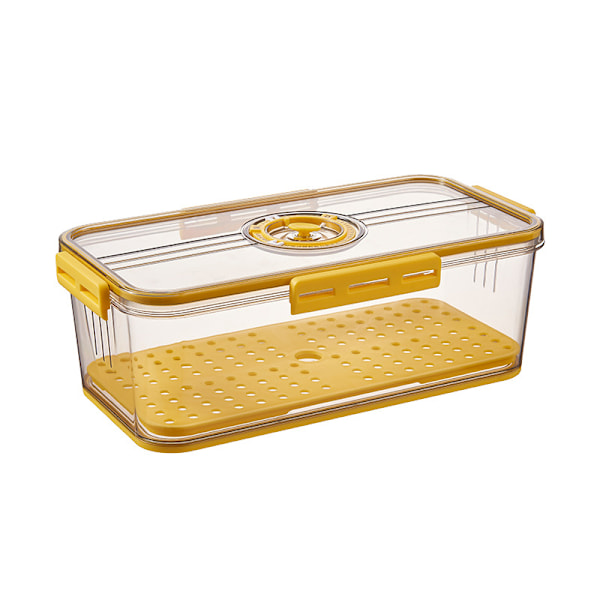 Brødboks brødbokser for kjøkkenbenk lufttett, tidsbesparende brødoppbevaringsbeholder med lokk, brødholder for hjemmebakt brød, smultringer og kaker (gul) Yellow