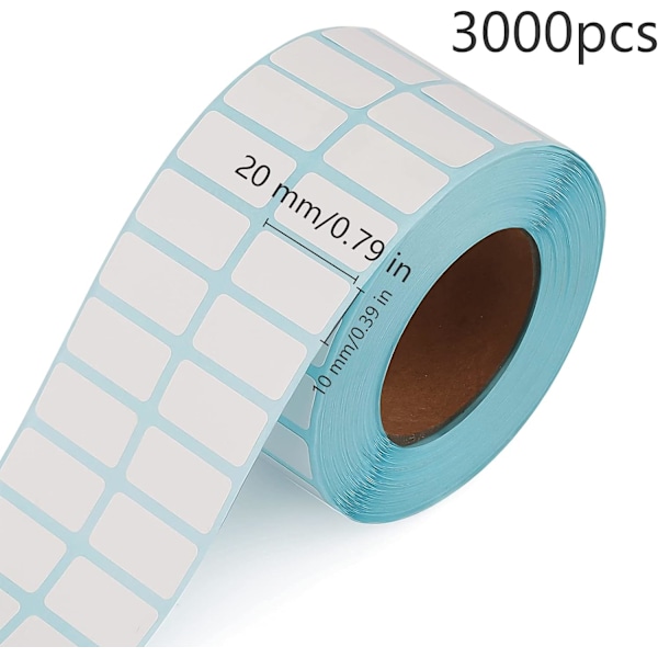 3000 ark 0,8x0,4 tommer rektangulære etikettklistremerker, selvklebende skrivbare klistremerker for beholdere, oppbevaringsbokser eller kontorrekvisita 3000pcs