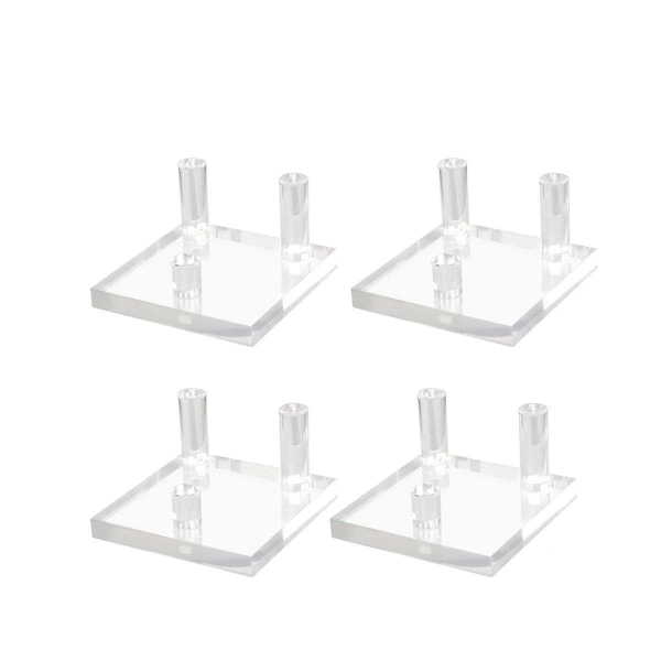 4 pakker 2,5 tommer Rock Display Stand, Tre-benet Firkantet Akryl Til