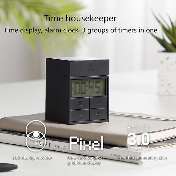 Profesjonell Elektronisk Cube Vekkerklokke LCD Digitalt Display Tim