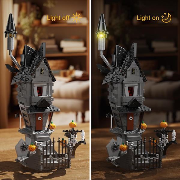Halloween Hus Byggklossar Set Jack Skellington Hus Modell Mardröm Före Jul Kreativ Scen Visning för Pojkar Flickor Gåvor