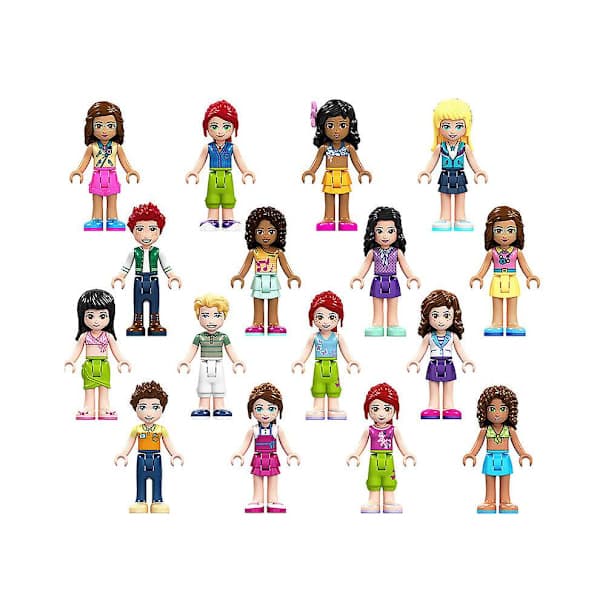 16 st Mini Figurer Byggklossar Leksaker för Vänner Flickor