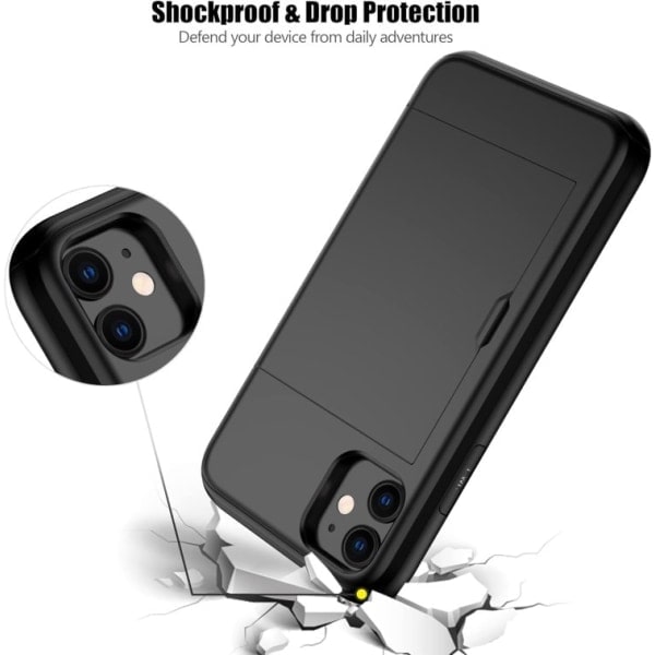 iPhone 11 - Cover med kortholder Solid® Ekstra forstærket Sort Apple iPhone 11