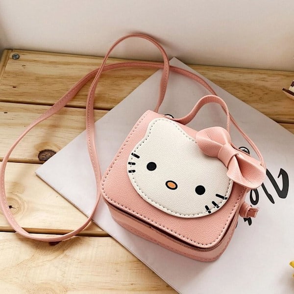 Söt Katt Barn Mini Axelväska Liten Väska Tecknad Myntbörs Svart One size Black One size