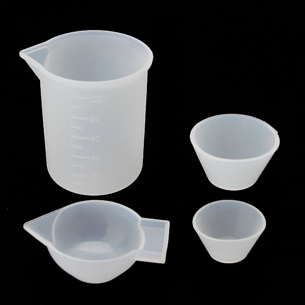4 stk Silikon Blandekopper Målekopper 100ml 10ml DIY Resin Je