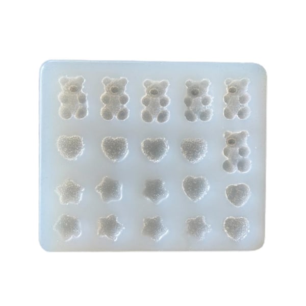 Bjørn Hårnål Nøglering Epoxy Resin Silikoneform Mini Bjørnepote Pe