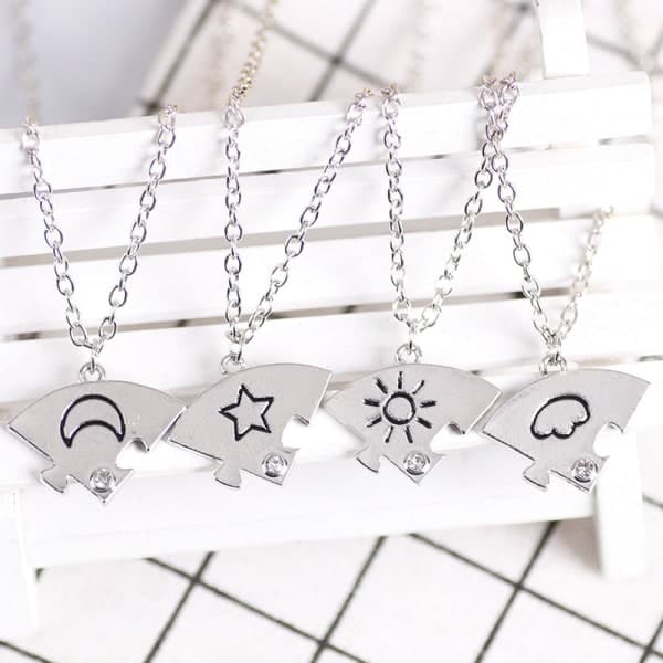 Bästa vänner halsband 4 st/förpackning silver