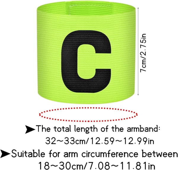 4 STK Fodboldanfører Armbind, Justerbart Fodboldarmbind, C Elastisk Anførerarmbind, Fodboldanførerarmbind til Børn og Voksne