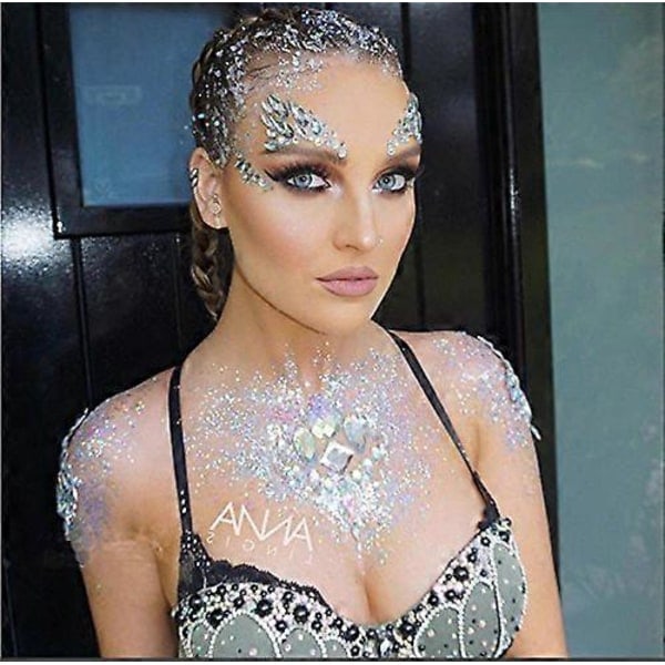 6 Set Strass Sjöjungfru Ansiktsjuveler Tatuering - Kroppsdekaler Kristall Tårdroppe Ädelstenar Bindi Temporära Dekaler (Kollektion 1)
