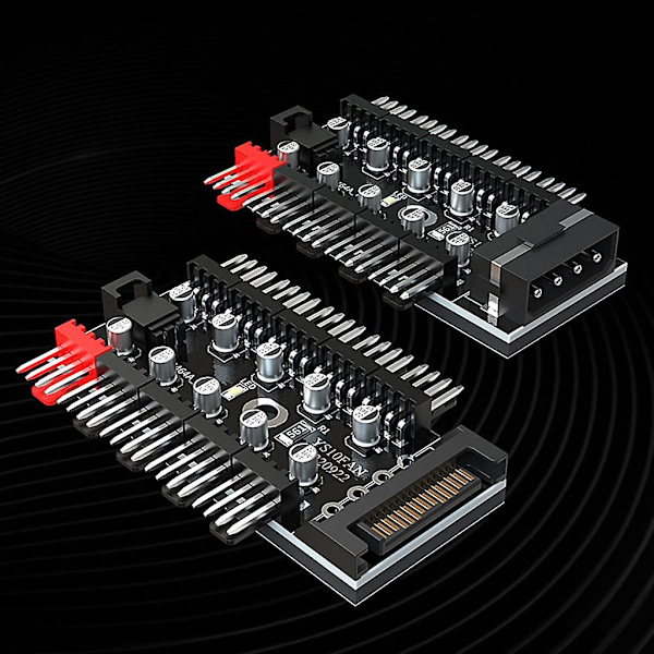 Moderkort 10 Portar Fläkt 4pin Pwm Fläkthubb Splitter Förlängning 12v