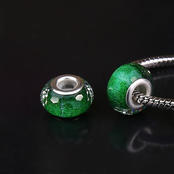 Pärlor i blandade färger Handgjorda belysning europeisk stil Big Hole Beads Crystal Beads (100st)