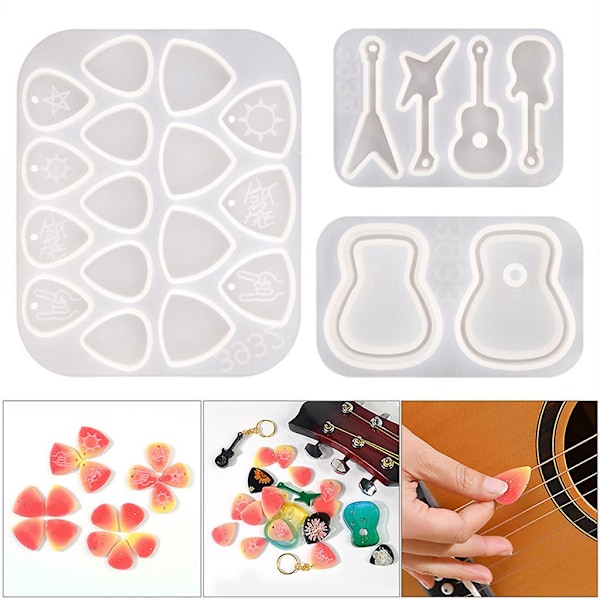 För Kreativ Silikon Resin Form Hänge Gitarr Dekoration Vägg