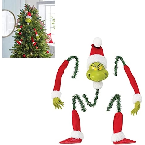 Grinch Joulukuusen Koristeet - Täytetty Tontun Pää/Kädet/Jalat Setti