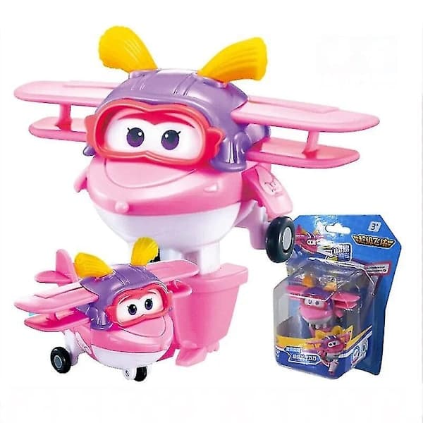 Super Wings Actionfigurer 2 \" Mini Transformerande Deformationsflygplan Robot Jett Dizzy Dino Transformationsmodell Leksaker Barnpresenter Rosa Pink