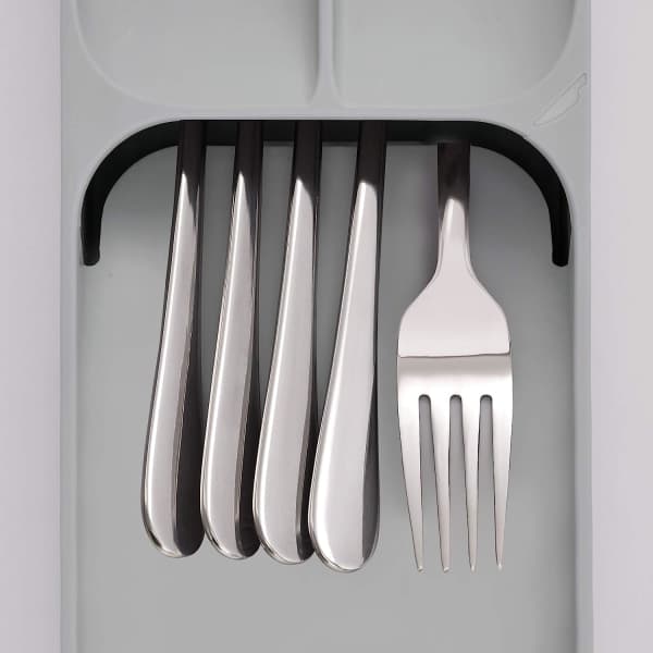 Drawerstore Kompakt Bestikkboks Plast Grå Liten