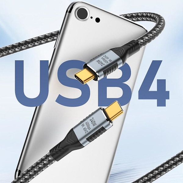 40 Gbps USB4.0 Type-C til Type-C Lynrask Lading 240W 5V Qui