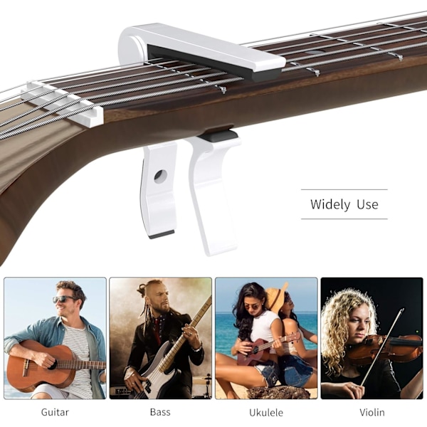 Gitarr Capo Snabbväxlande Capo för 6-strängad Akustisk Gitarr Elgitarr Klassisk Gitarr Ukulele Capo (Vit) White