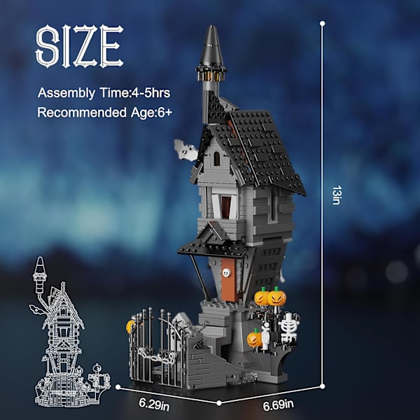 Halloween Hus Byggeklodser Sæt Jack Skellington Hus Model Nightmare Before Christmas Kreativ Scene Udstilling til Drenge Piger Gaver