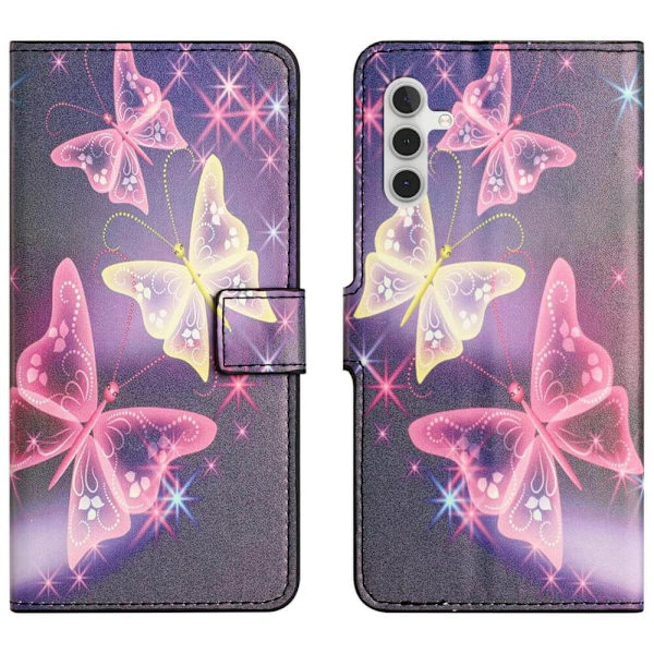 Lompakkokotelo Samsung Galaxy A34 - Liila / Perhoset