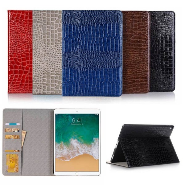Plånboksfodral iPad 10,2" (2019) Krokodilmönster - 3 Färger Brun