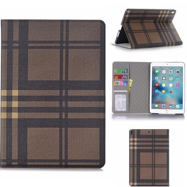 Plånboksfodral iPad 10,2" (2020) Rutmönster - 3 Färger Beige