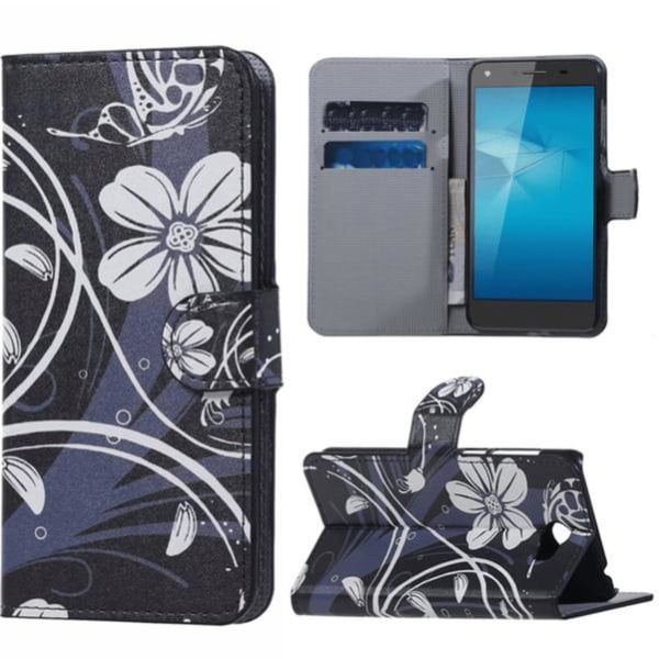 Plånboksfodral Huawei Y5 II - Svart med Blommor