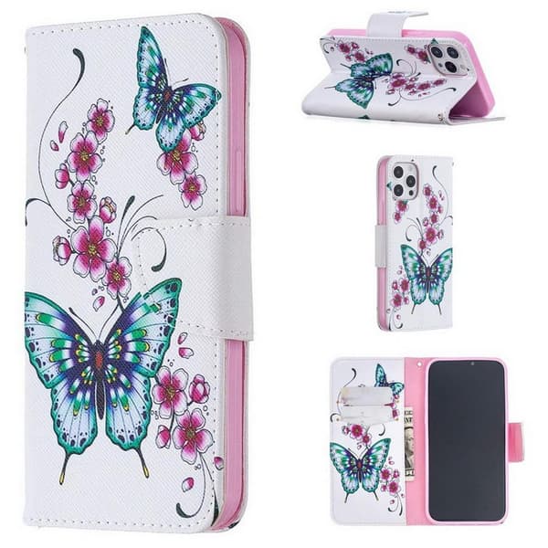 Plånboksfodral iPhone 13 Pro Max – Fjärilar och Blommor