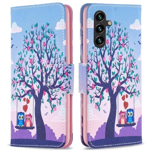 Lompakkokotelo Samsung Galaxy S23 FE - Pöllöt Keinussa