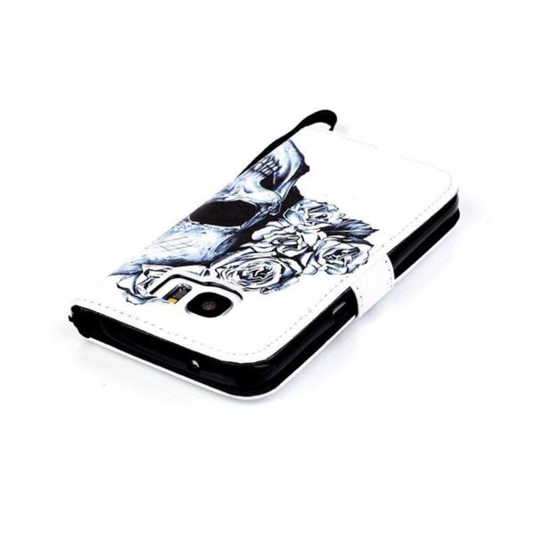 Plånboksfodral Samsung Galaxy S7 – Döskalle / Rosor