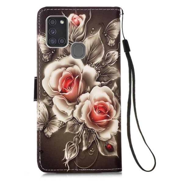 Lompakkokotelo Samsung Galaxy A21s - Ruusut