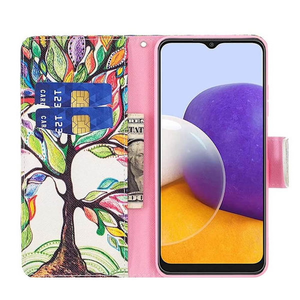 Lompakkokotelo Samsung Galaxy A55 - Värikäs Puu