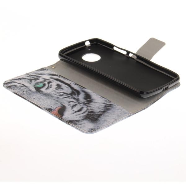 Plånboksfodral Moto G5 – Vit Tiger