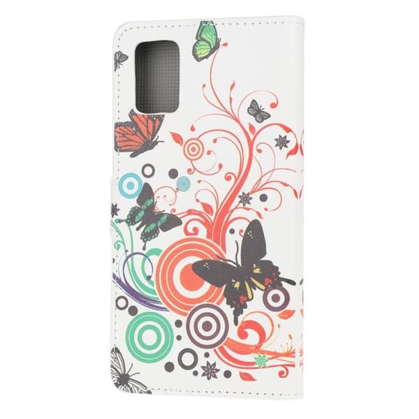 Plånboksfodral Samsung Galaxy A03s - Vit med Fjärilar