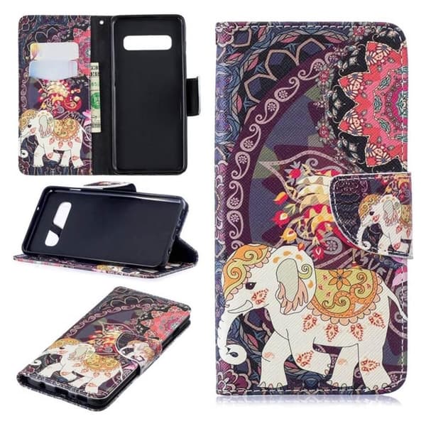 Plånboksfodral Samsung Galaxy S10 Plus - Indiskt / Elefant