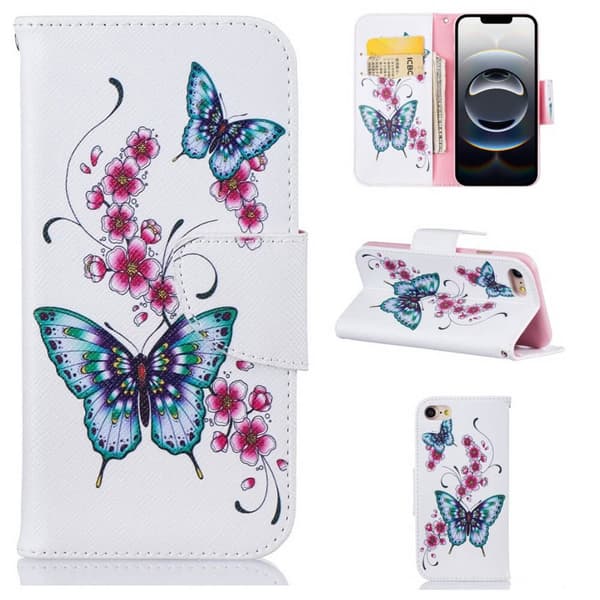 Plånboksfodral Apple iPhone 17e – Fjärilar och Blommor