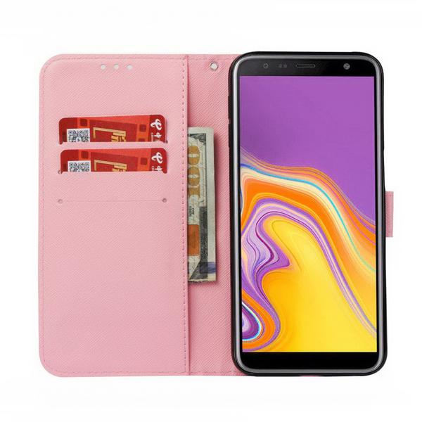 Plånboksfodral Samsung Galaxy J4 Plus – Rosa Blomma