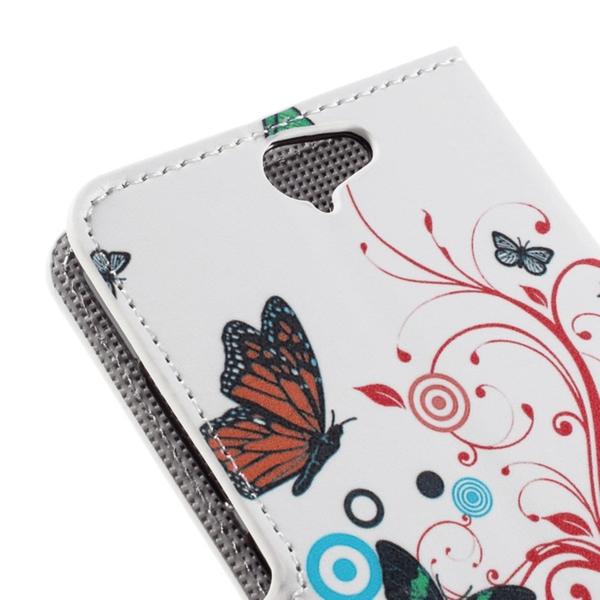 Plånboksfodral HTC One A9 - Vit med Fjärilar