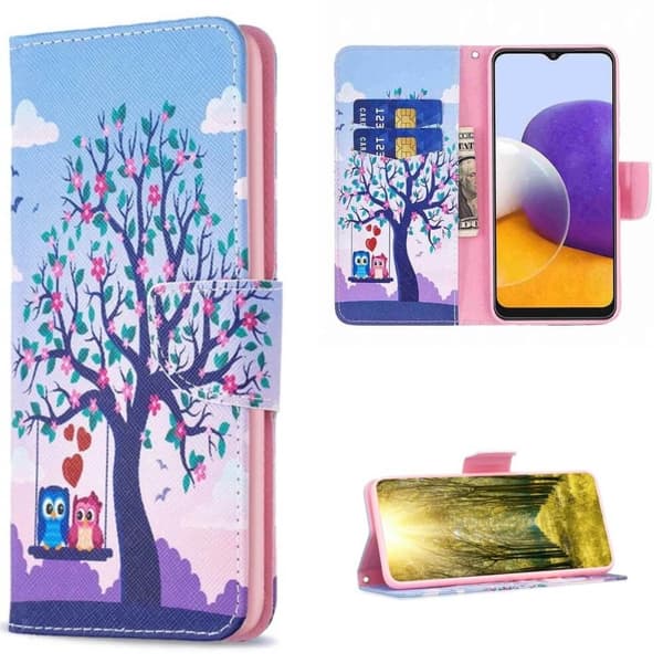 Plånboksfodral Samsung Galaxy S25 - Ugglor på Gunga