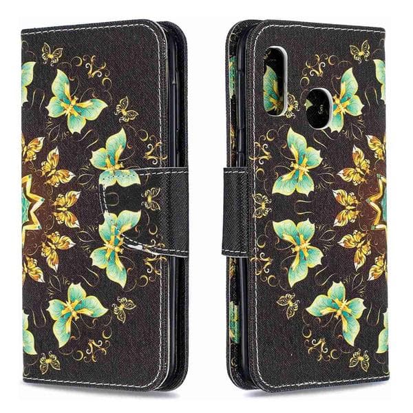 Plånboksfodral Samsung Galaxy A40 – Fjärilar I Cirkel