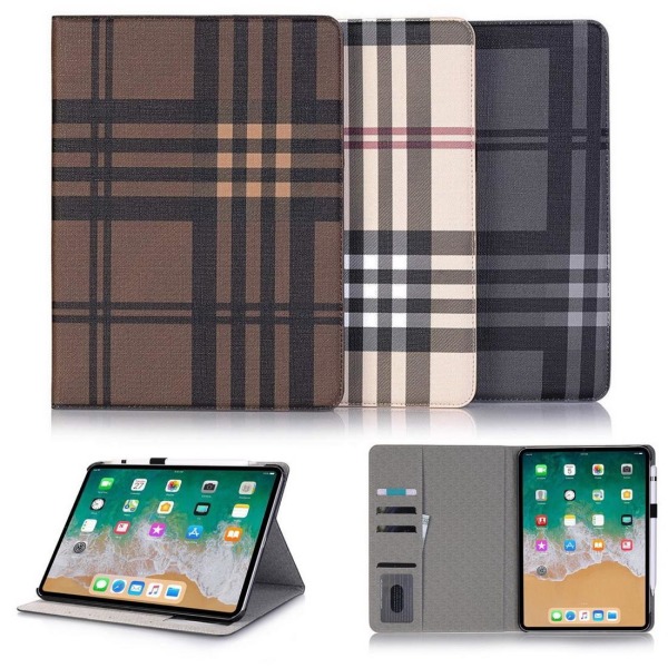 Plånboksfodral iPad Pro 11" - Rutmönster, 3 Färger Svart
