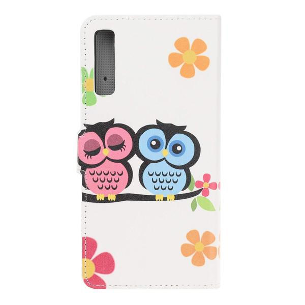 Plånboksfodral Samsung Galaxy A70 - Ugglor & Blommor