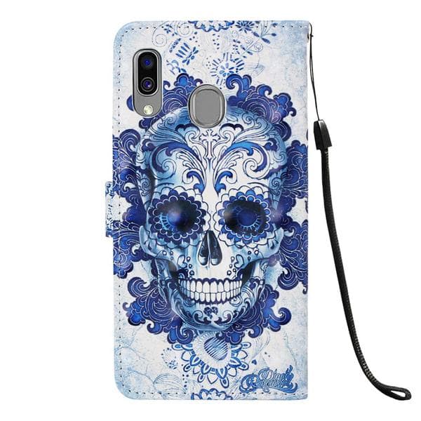 Lompakkokotelo Samsung Galaxy A20e - Pääkallo