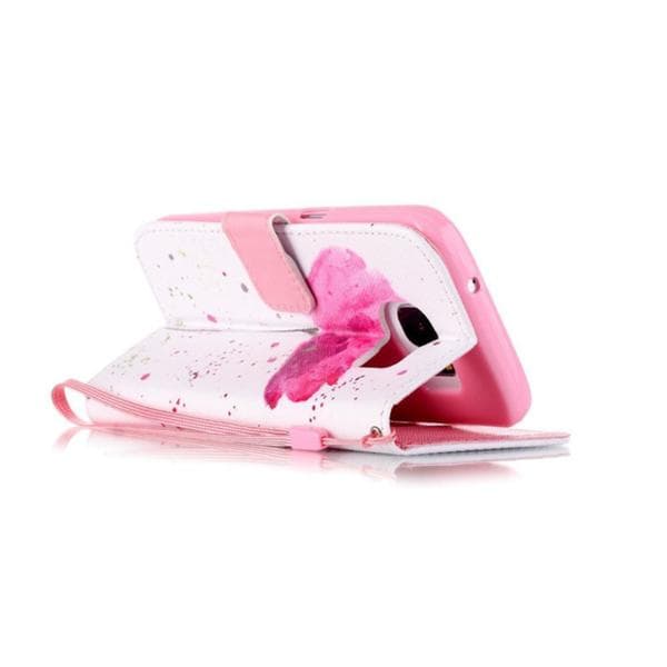 Plånboksfodral Samsung Galaxy S7 – Rosa Blomma