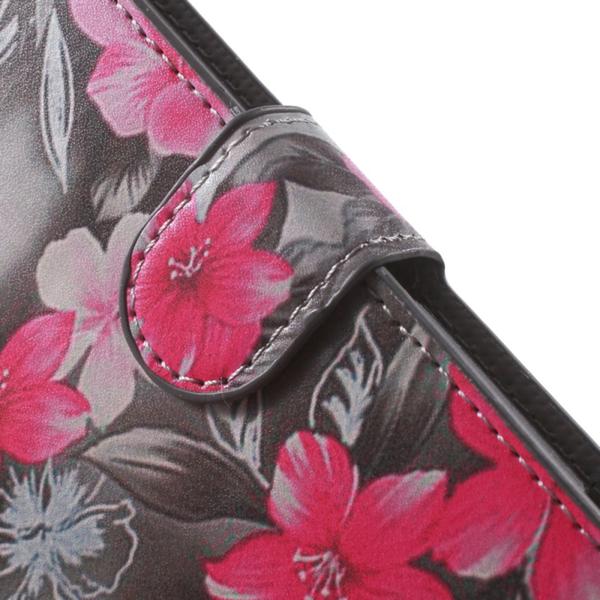 Plånboksfodral Sony Xperia M5 - Svartvit med Blommor