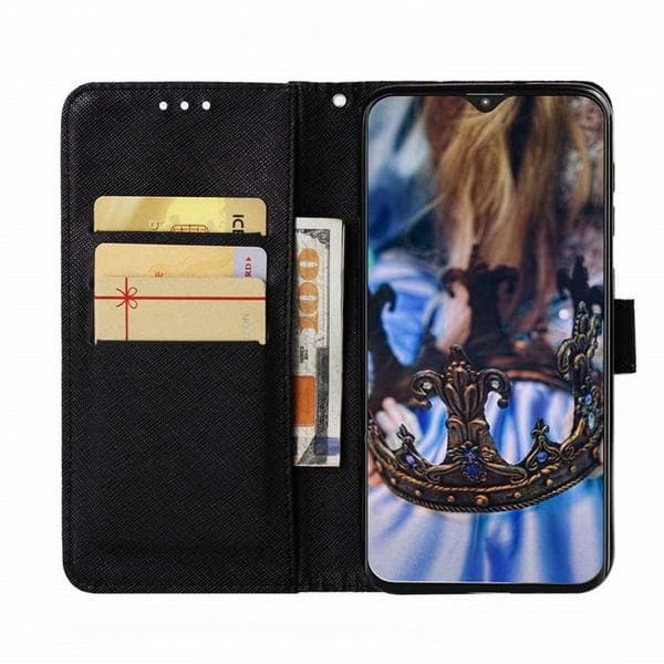 Plånboksfodral Samsung Galaxy A40 – Döskalle / Rosor