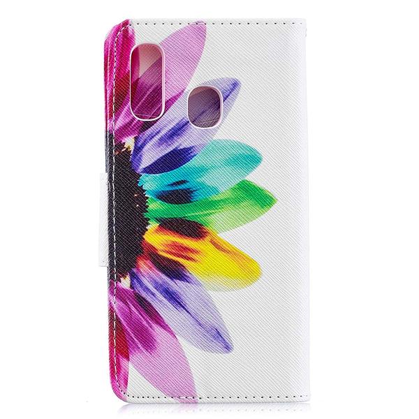 Plånboksfodral Samsung Galaxy A40 – Färgglad Blomma