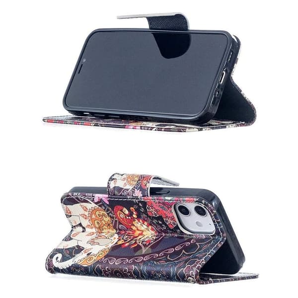 Lompakkokotelo iPhone 12 Mini - Intialainen / Elefantti